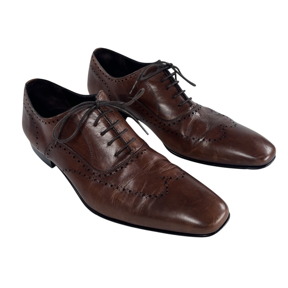 Mezlan Brown Leather Wingtip Oxford Men's Dress Shoes Sz 12 M Old Money Academia